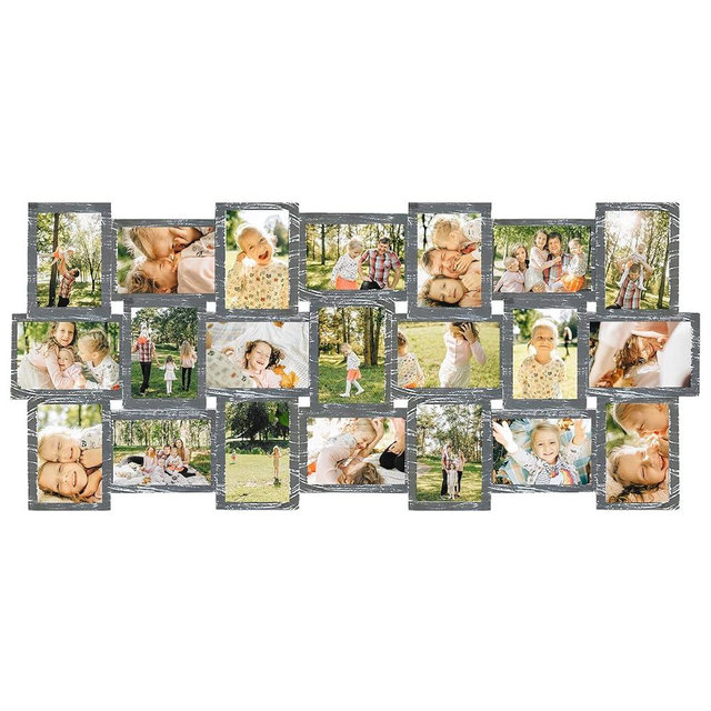 HELLO LAURA Large Collage Picture Frames 21 Opening Photo Collage Frame for Wall 4x6 Picture Frame Collage Multiple Photos Elegant Family Picture Frames Collage Wall Decor - Grey