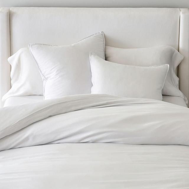 White Casual TENCEL™ Duvet Cover, Full/Queen