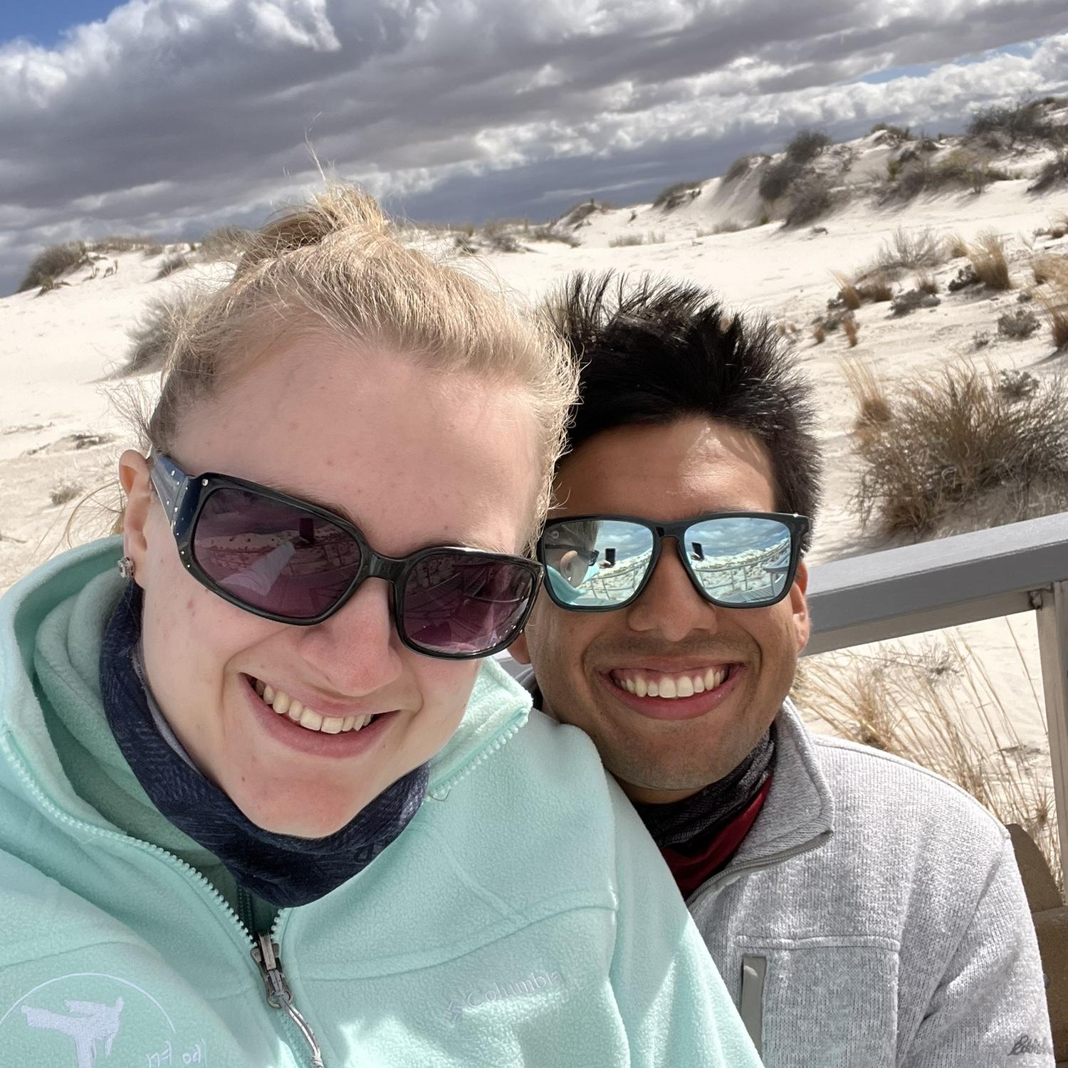 First picture in White Sands! It was so cold!