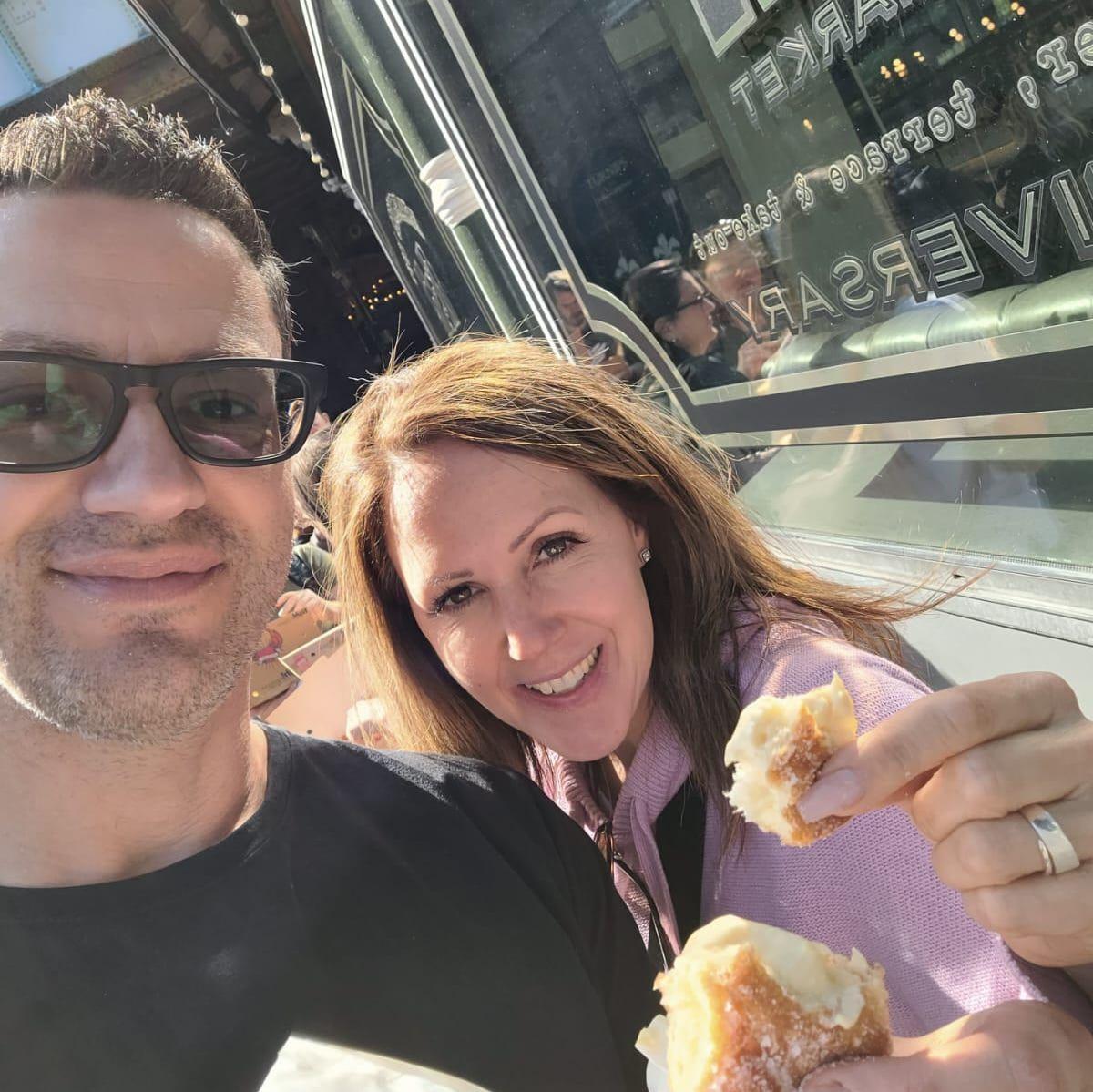 First donut together at the Borough Market in London