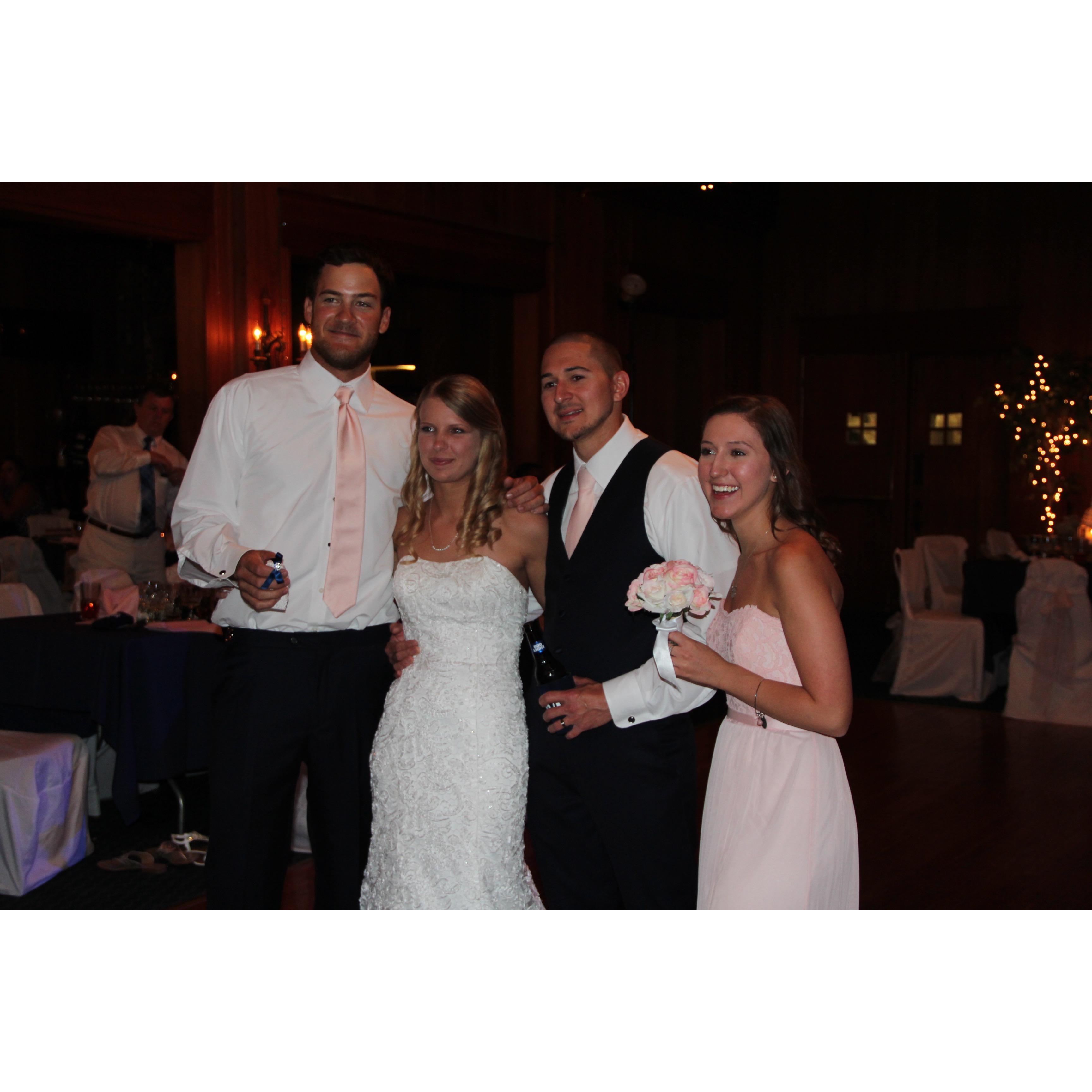 Alan and Courtney's wedding where we caught the bouquet and garter!