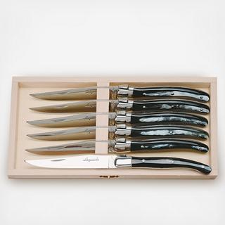 Laguiole Horn Steak Knives with Presentation Box, Set of 6