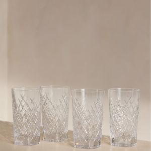 Barwell Cut Crystal Highball Glass, Set of Four