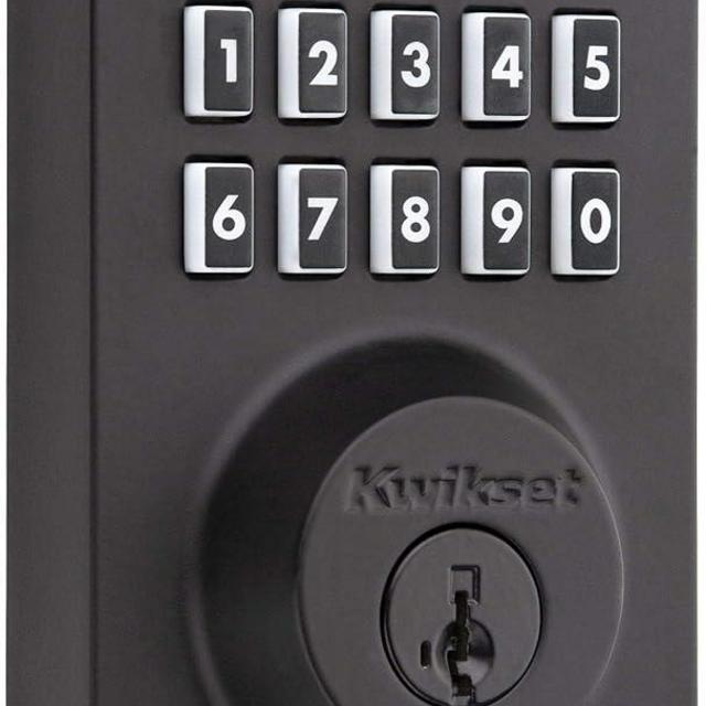 Kwikset 99140-028 SmartCode 914 Modern Contemporary Smart Lock Keypad Deadbolt with SmartKey Security and Z-Wave Plus, Iron Black