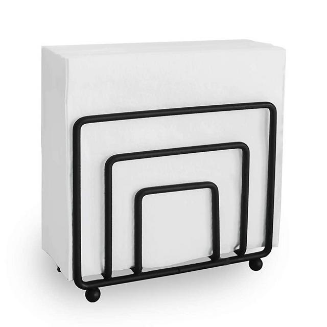 Napkin Holder Freestanding Metal Tabletop Tissue Dispenser for Tables, Dining, Kitchen, Restaurant, Picnic (Black)