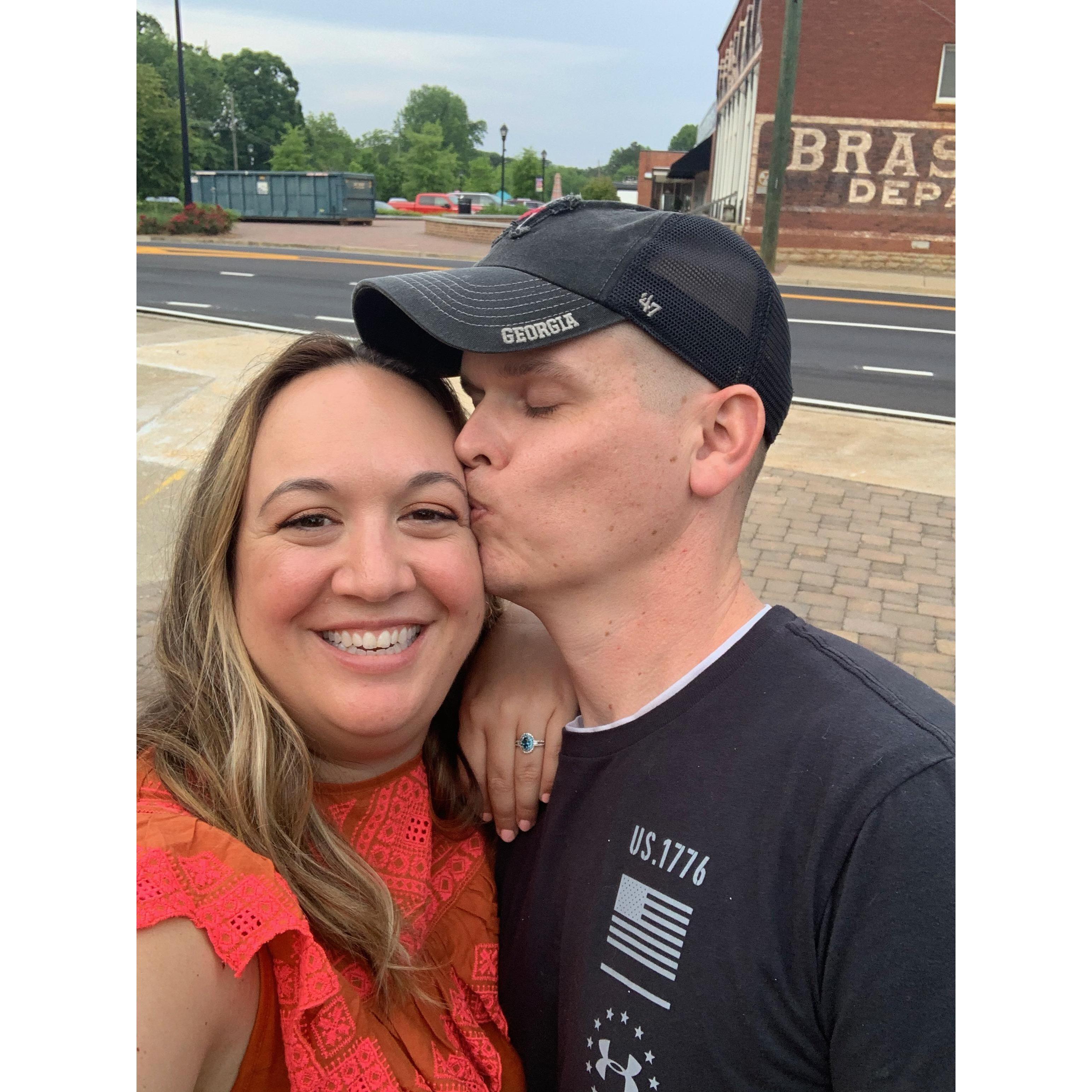 A kiss on the cheek is our thing