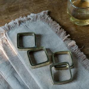 Set of 4 Brass Napkin Rings | Shoppe Amber Interiors