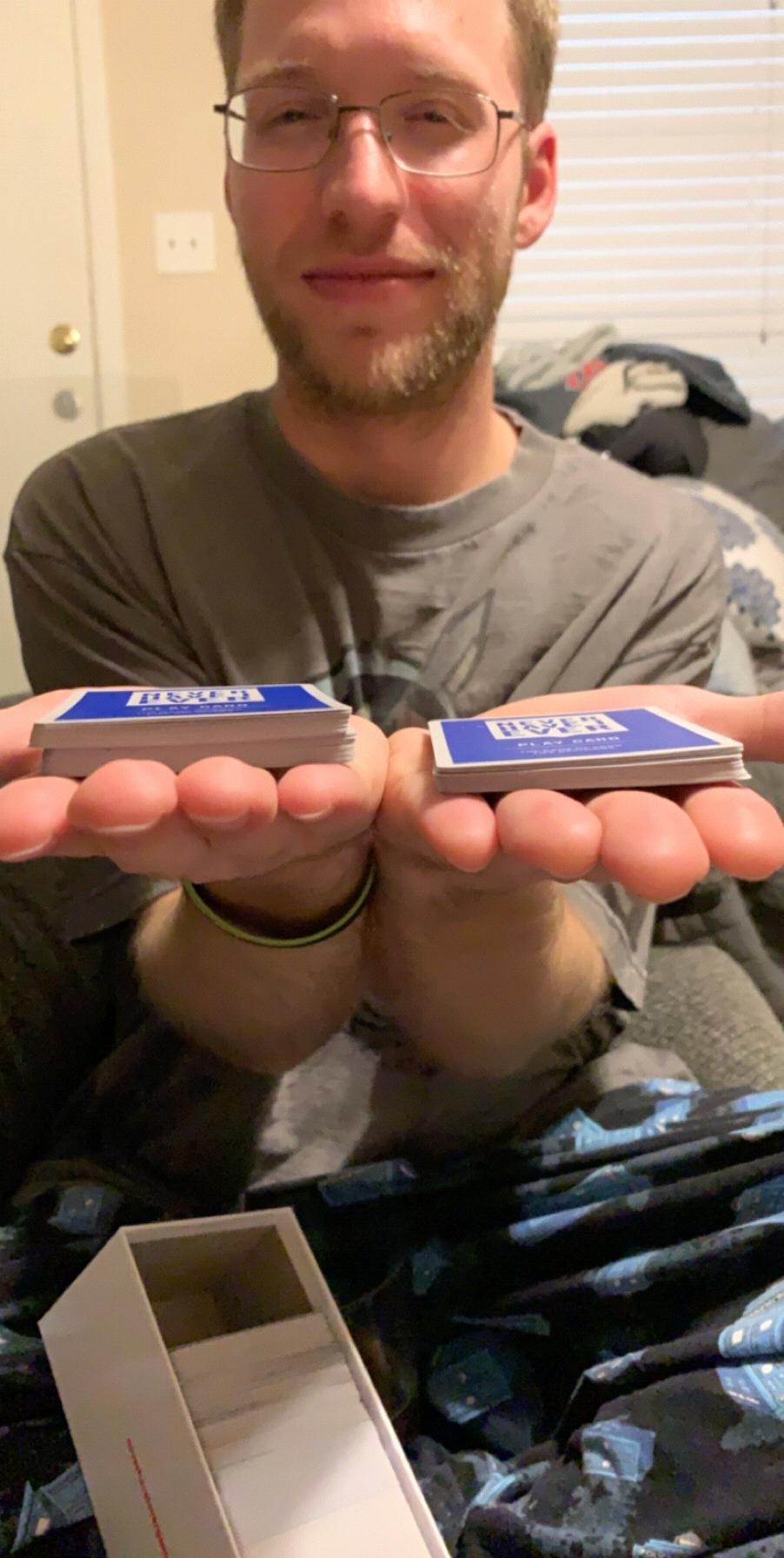 We played Never Have I Ever... Brian’s is on the left 😏