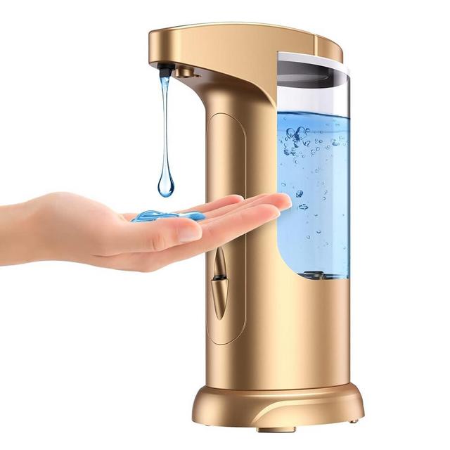 Ankilo 370ml Touch-Free Battery Operated Electric Automatic Liquid Soap Dispenser - Adjustable Soap Dispensing Volume - Premium Soap Dispenser for Kitchen Bathroom Toilet Rose Gold