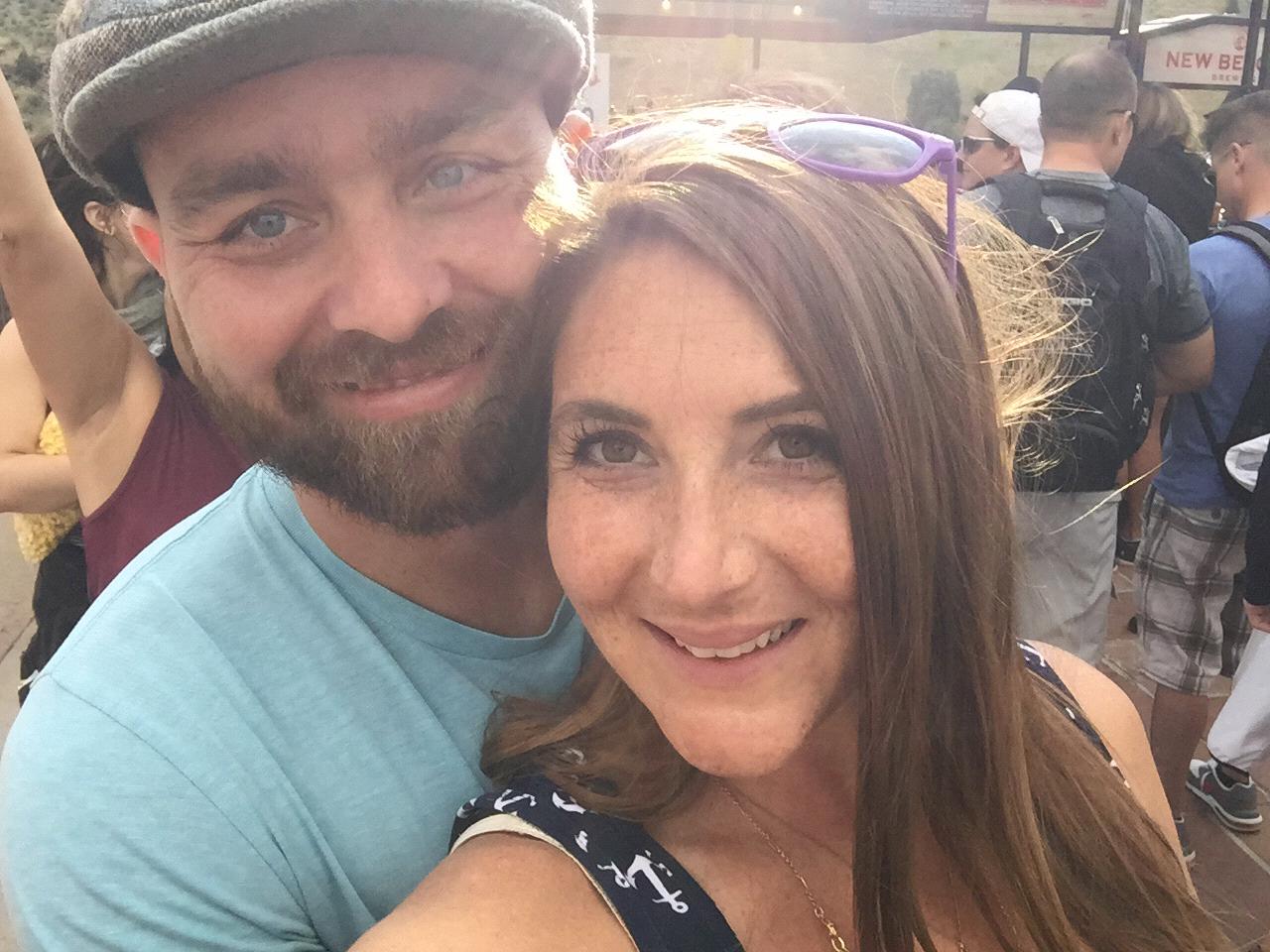 One of our first times as a couple hanging with a group of people was at Red Rocks Beer Festival.