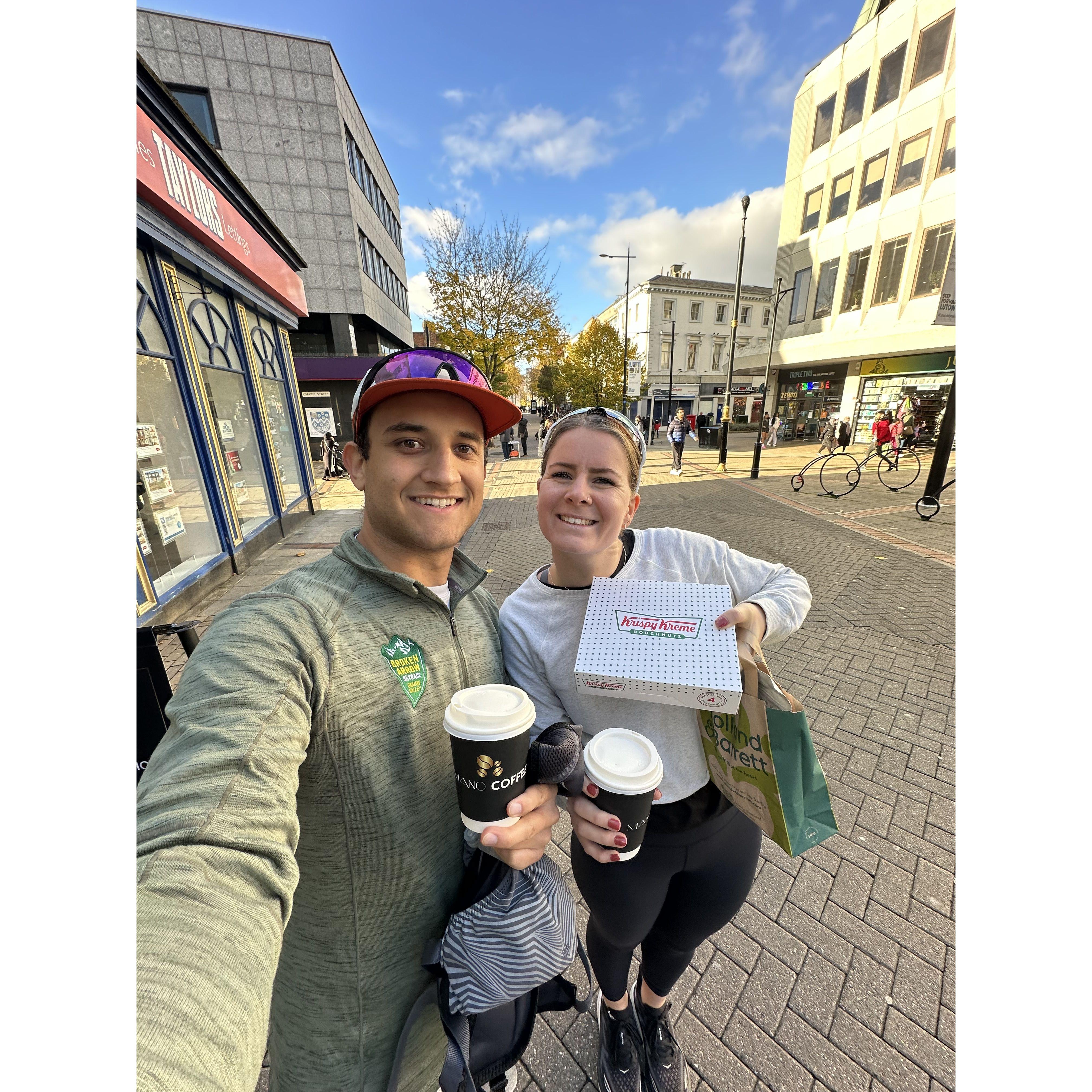 A few of our favorite things - running, coffee & DONUTS!