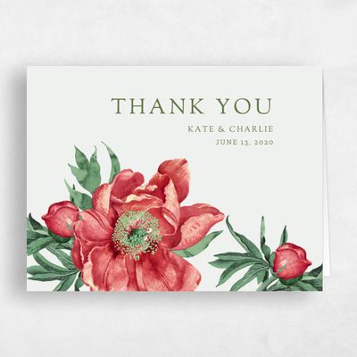 Cranberry, Red Wedding Thank You - Sparrow