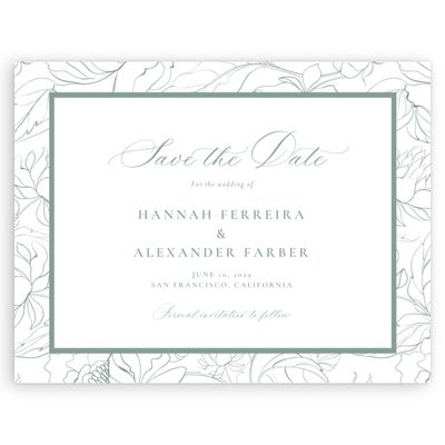 Rich Sage, Green Wedding Digital Save the Date - Bella Landscape