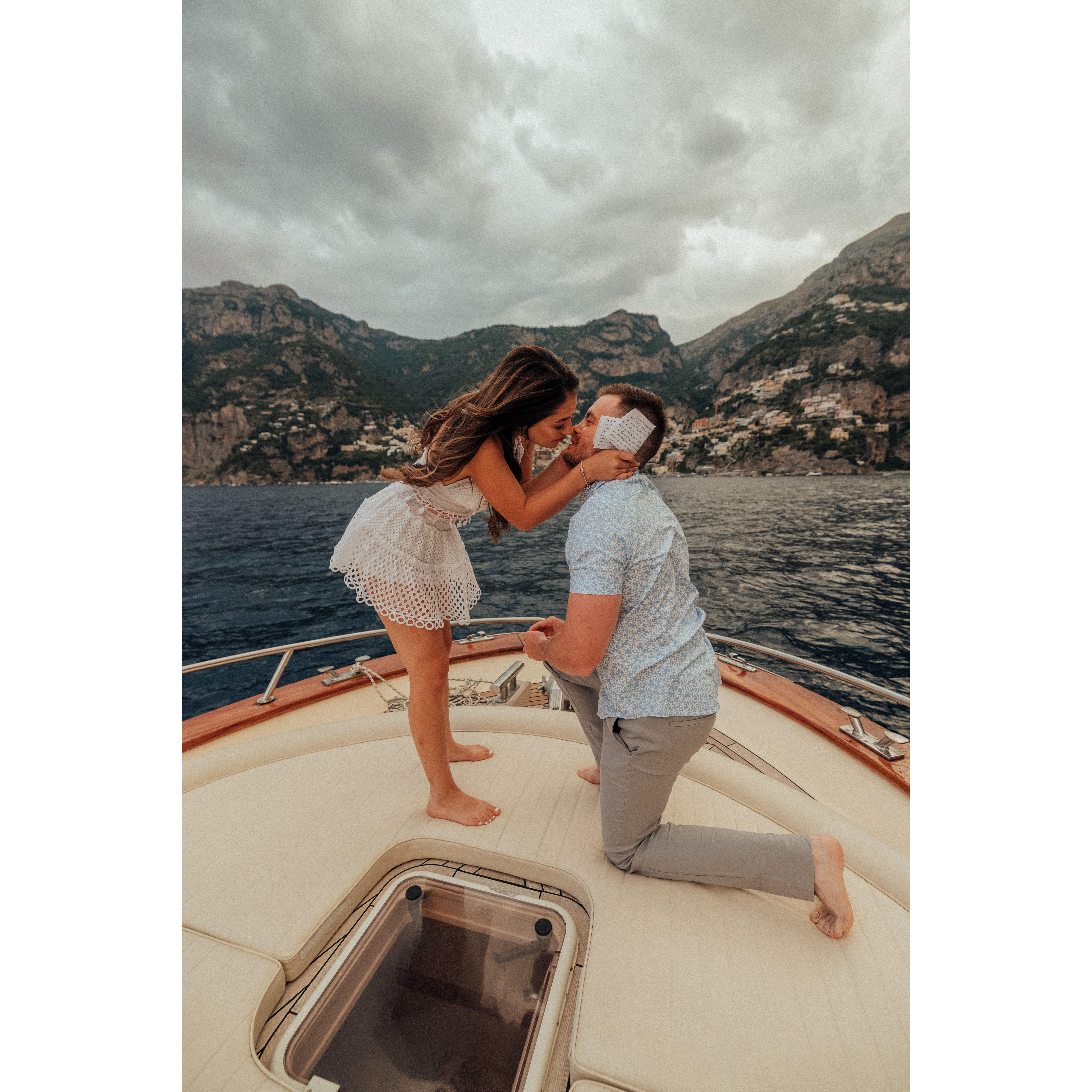 The moment Alberto got on one knee and asked Betty to marry him.