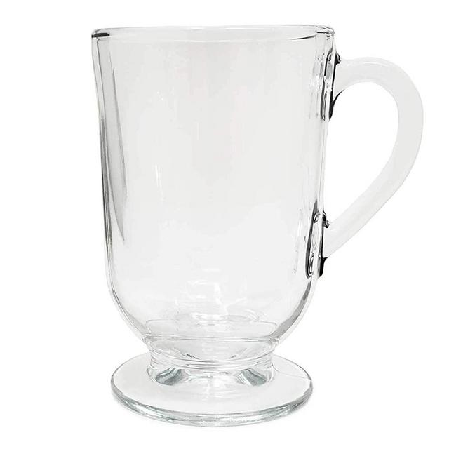 Set of 4 Irish Coffee Glass Mugs Footed 10.5 oz.Thick Wall Glass For Coffee, tea, Cappuccinos, Mulled Ciders,Hot Chocolates, Ice cream and More