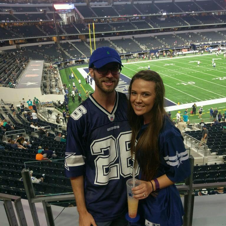 I surprised Jeromy with tickets to a Dallas home game for his birthday, after making him go all over town on a scavenger hunt so I could finish up his surprise party!