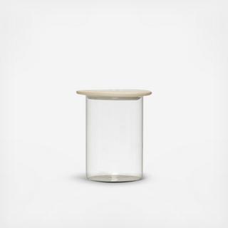 Glass Vase with Stoneware Flower Frog