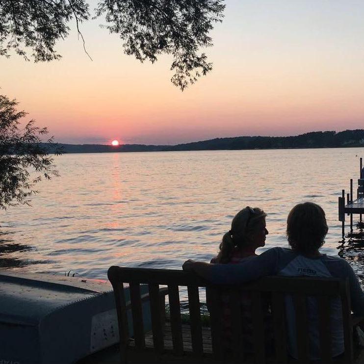 Enjoying the view on Pewaukee Lake.