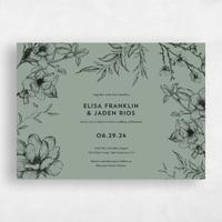 Green Wedding Invitation - Birkenfeld Landscape