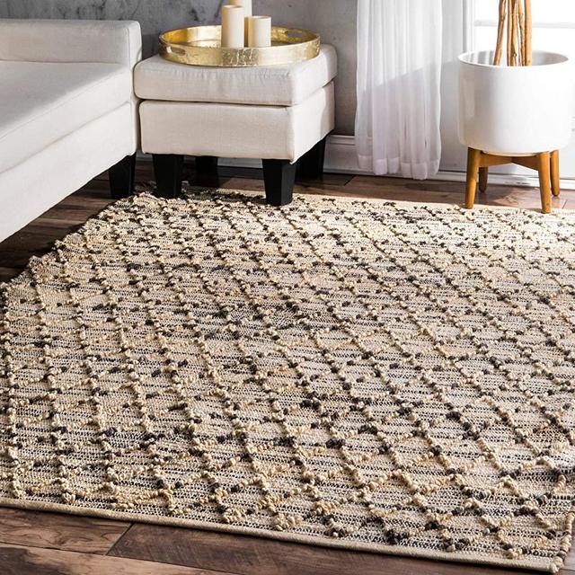 nuLOOM Adeline Lattice Jute Rug, 6' x 9', Natural