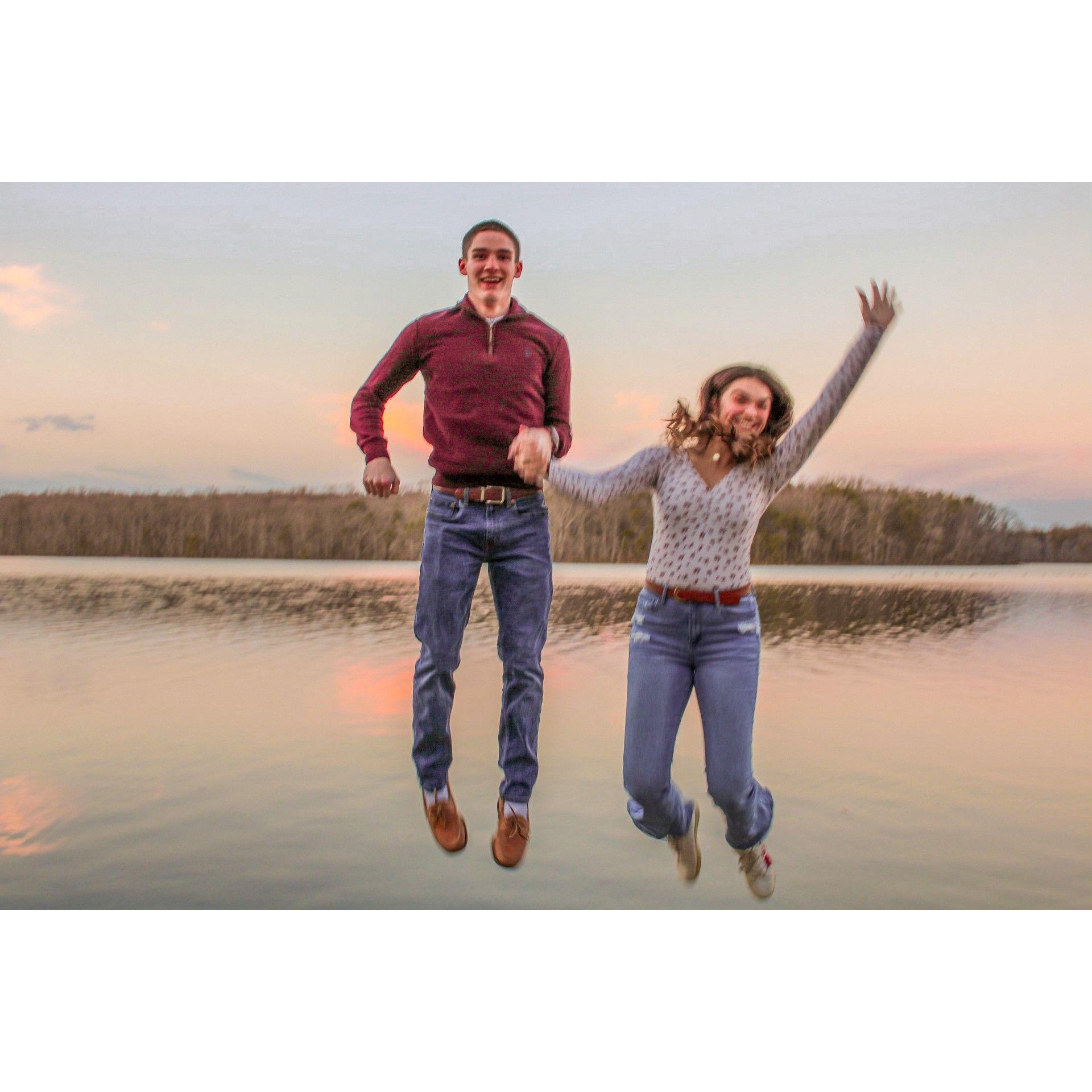 One of our favorite photo prompts... see how high you can jump... Andrew always wins!