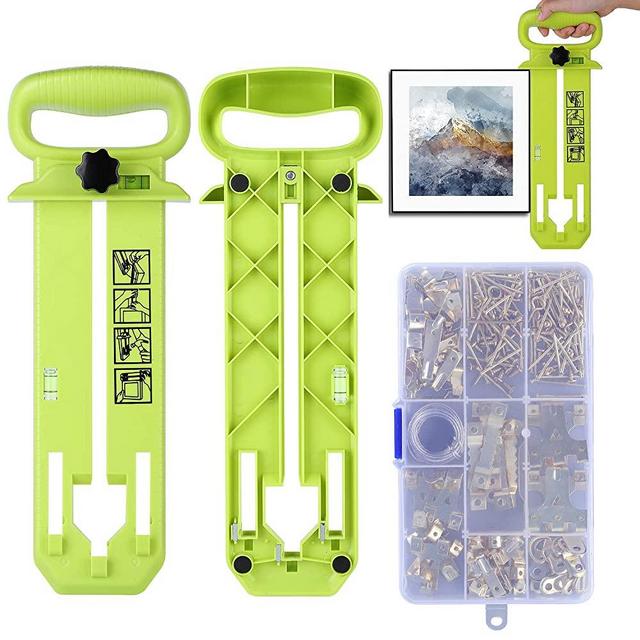 Picture Hanging Kit Picture Frame Hanger Tool 238 Pieces Heavy Duty Photo Hanger Accessories with Picture Hanging Wire, Hooks, Nails and Wall Hanger Level…