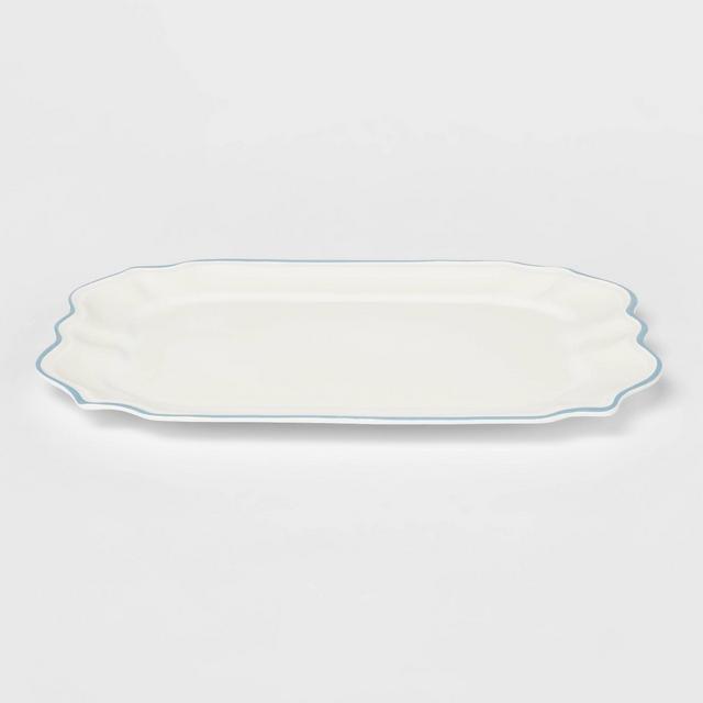 18.5" x 13" Melamine Rectangular Serving Platter White - Threshold™ designed with Studio McGee