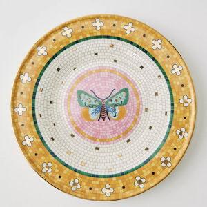 Set of 6, The Bistro Tile Stoneware Dessert Plate: Garden Edition