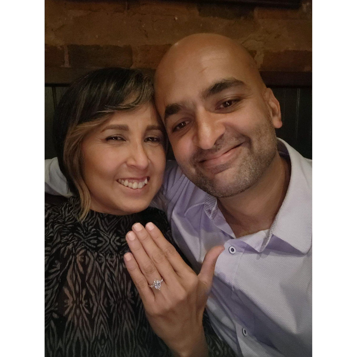 The night he actively put a ring on it, proposed, and I said yes!