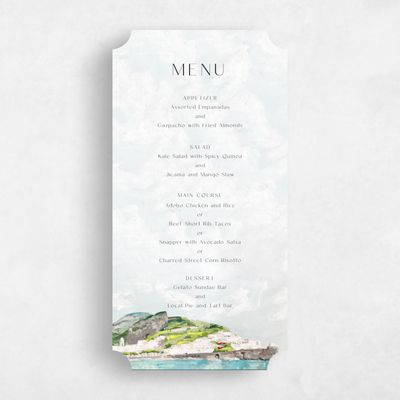 Grey Ticket Wedding Menu - Sorrentine