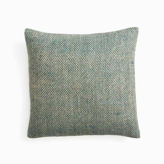 Two Tone Chunky Linen Pillow Cover, 20"x20", Light Silver Pine
