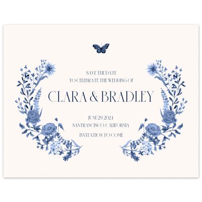 Blue Spring Wedding Digital Save the Date - Merryton Landscape