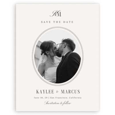 Beige Wedding Digital Save the Date - Mahogany Portrait