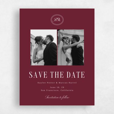 Wine, Red Wedding Save the Date - Mahogany Photo