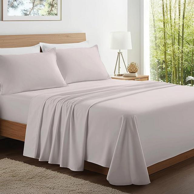 Kickoff Viscose Bamboo Sheets King Size 4-pc 100% Organic Bamboo Viscose Bed Cooling Sheets King Size Set Cool Bedding for hot Sleepers Sheet, Flat, Fitted, Pillowcases (Dove Grey,K)