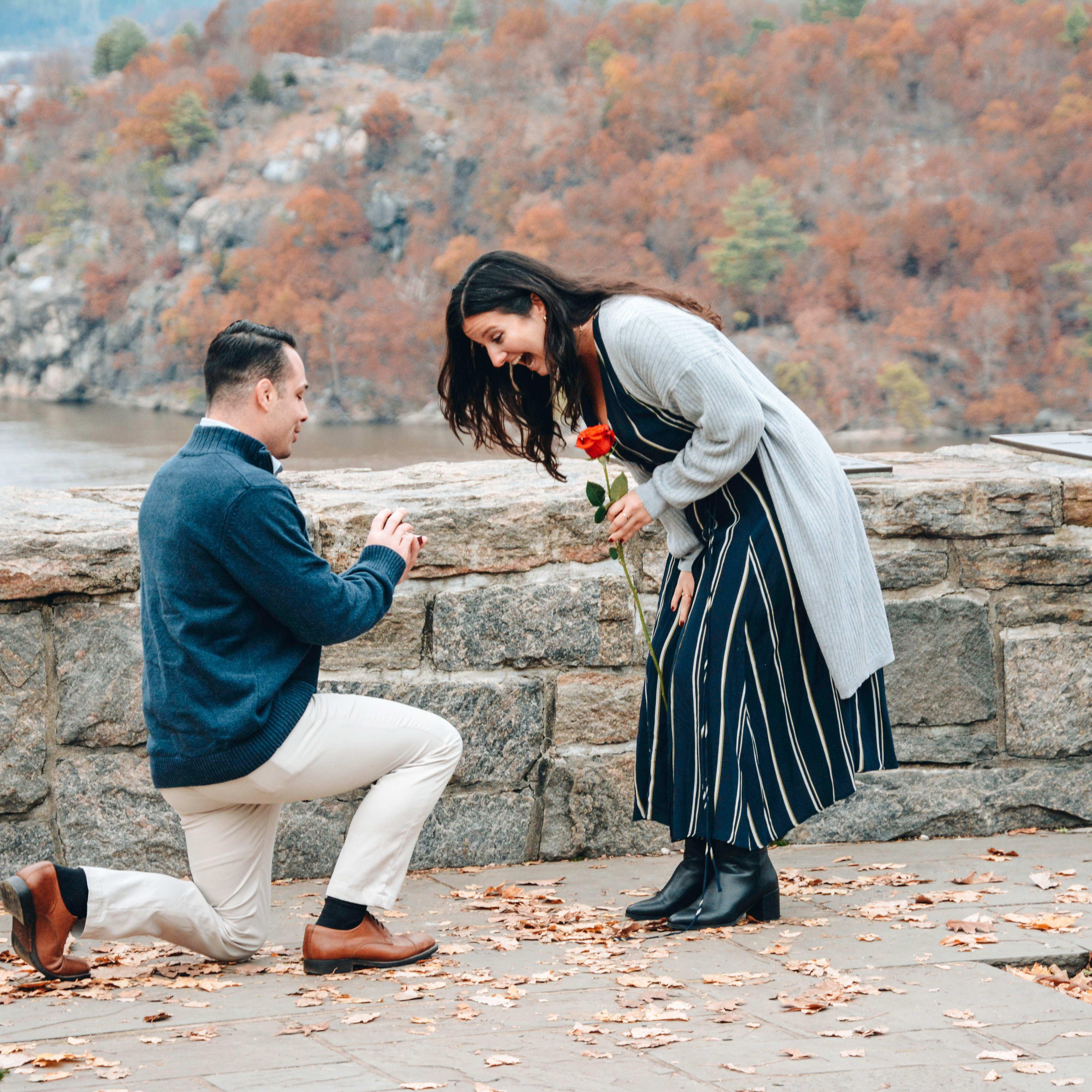 Joe gets down on one knee.