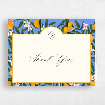 Rich Blue Wedding Thank You - Melissa Landscape