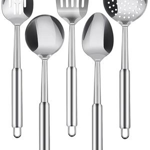 Utopia Kitchen Stainless Steel 5-Piece Cooking Spoon Set