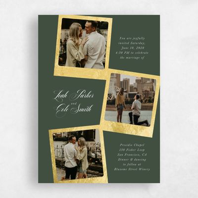 Evergreen Wedding Invitation - Essex Multiphoto Foil
