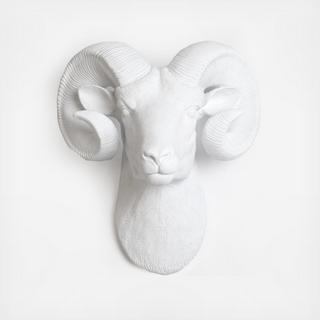 Resin Faux Taxidermy Ram Head