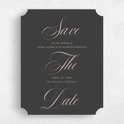 Black Ticket Wedding Save the Date - Thorn Classic