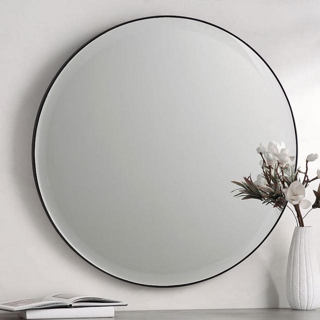 Madalyn Beveled Round Mirror, Large