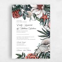 Pink Wedding Invitation - Oahu Bloom