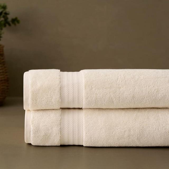 Fabdreams 100% Organic Cotton Bath Sheet Set of 2 | Oversized Bath Towels | Ultra Soft Bath Sheet | Spa Hotel Premium Bath Towels | GOTS Certified | 700 GSM | Gray Bath Sheet Set- 36 x 70 in |Ivory