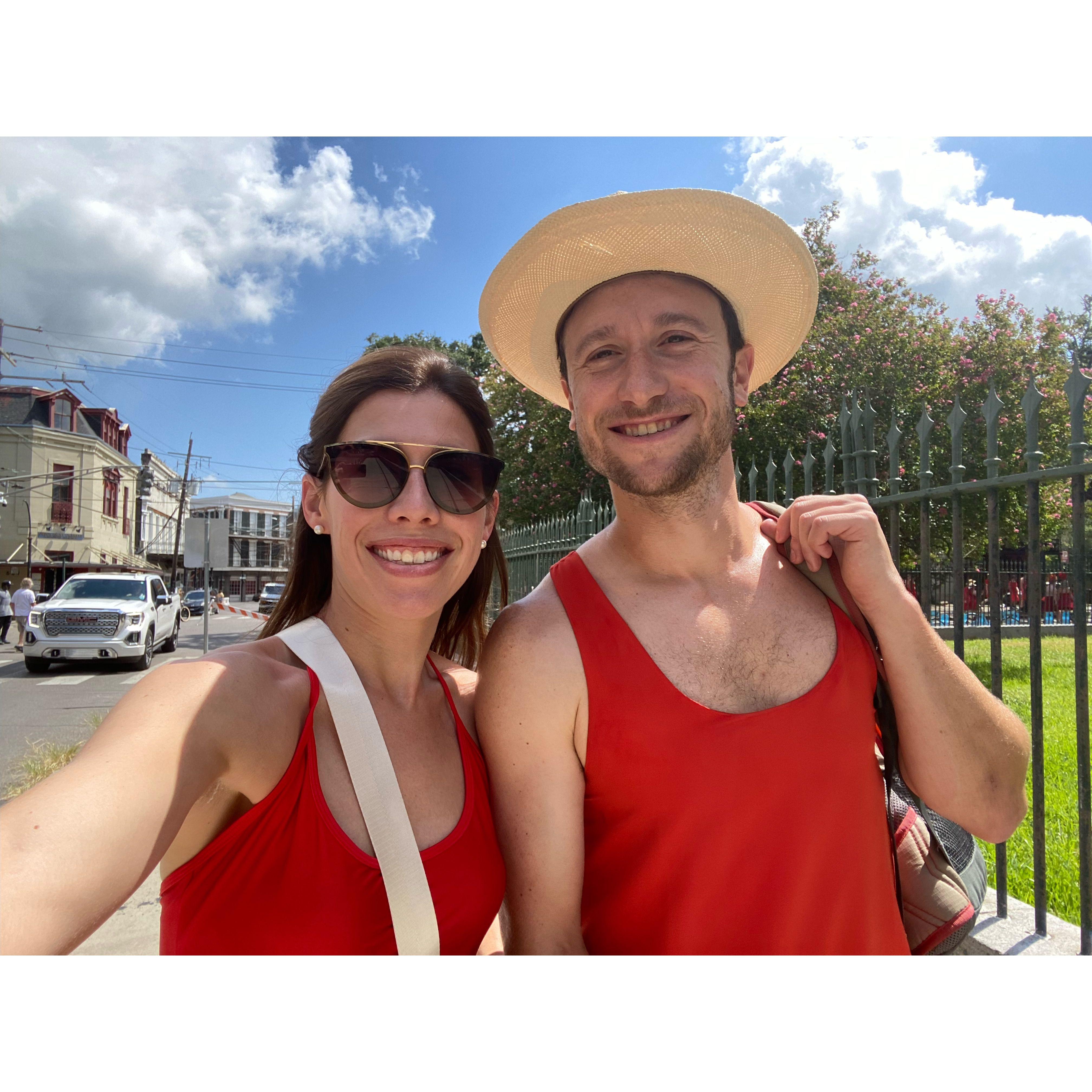 Red Dress Run (yes, he's wearing a dress!)