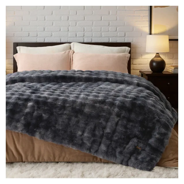 Bedsure GentleSoft Fluffy Fuzzy King Blanket - Soft Cozy Fleece Faux Fur, Decor Minky Velvet Couch Cover, Unisex Birthday Gift, 480GSM, Night Owl