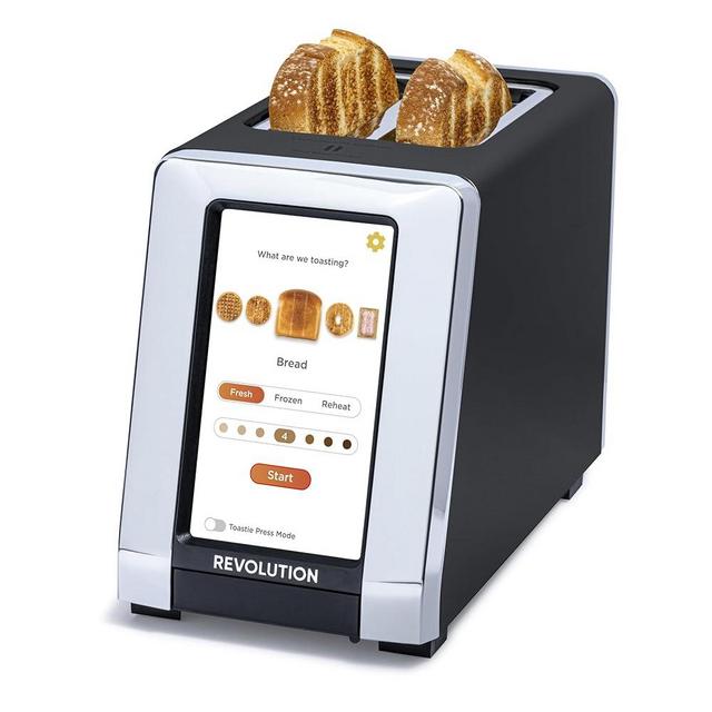 Revolution R180B Connect 2-Slice Touchscreen Toaster – Connected Toaster w/Patented InstaGLO 2.0 Technology & Toastie Press Mode – Toast Bread, Bagels, Waffles, Muffins, Tortillas – Matte Black