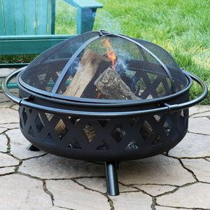 Sunnydaze Decor 36-in W Steel Round Portable Wood-Burning Fire Pit
