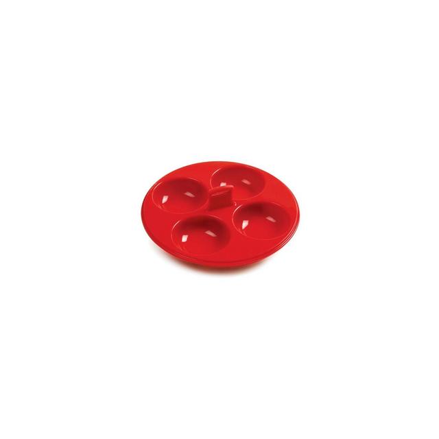 Norpro Silicone 4 Egg Poacher, Red