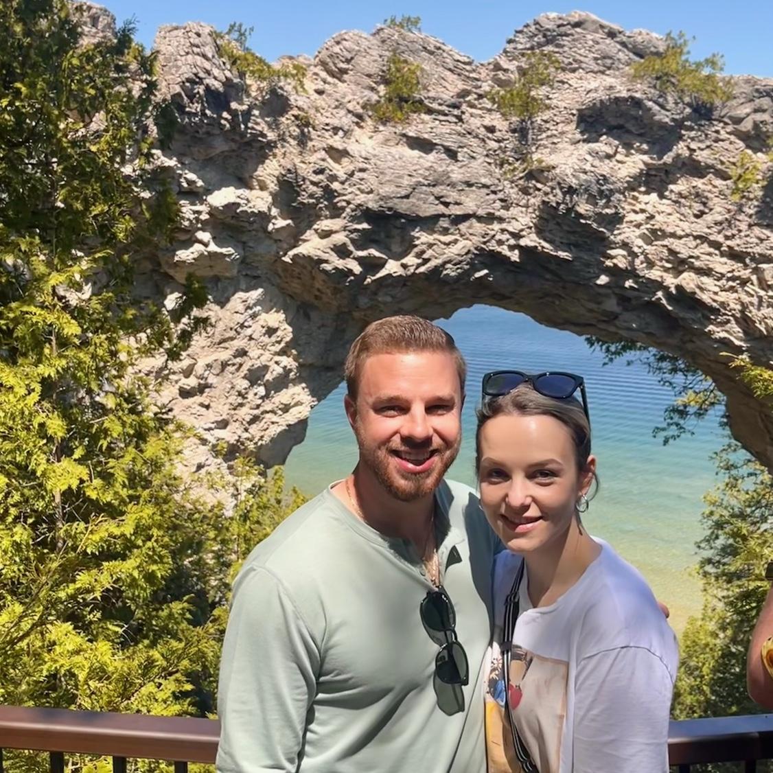 At "arch rock" on Mackinaw Island